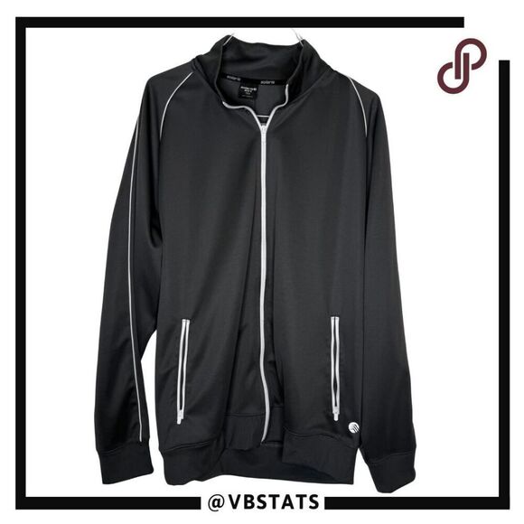 Solaris Mens Reflective Trim Moisture Wicking Iconic Track Jacket‎ Black 2XT NWT - Picture 1 of 10